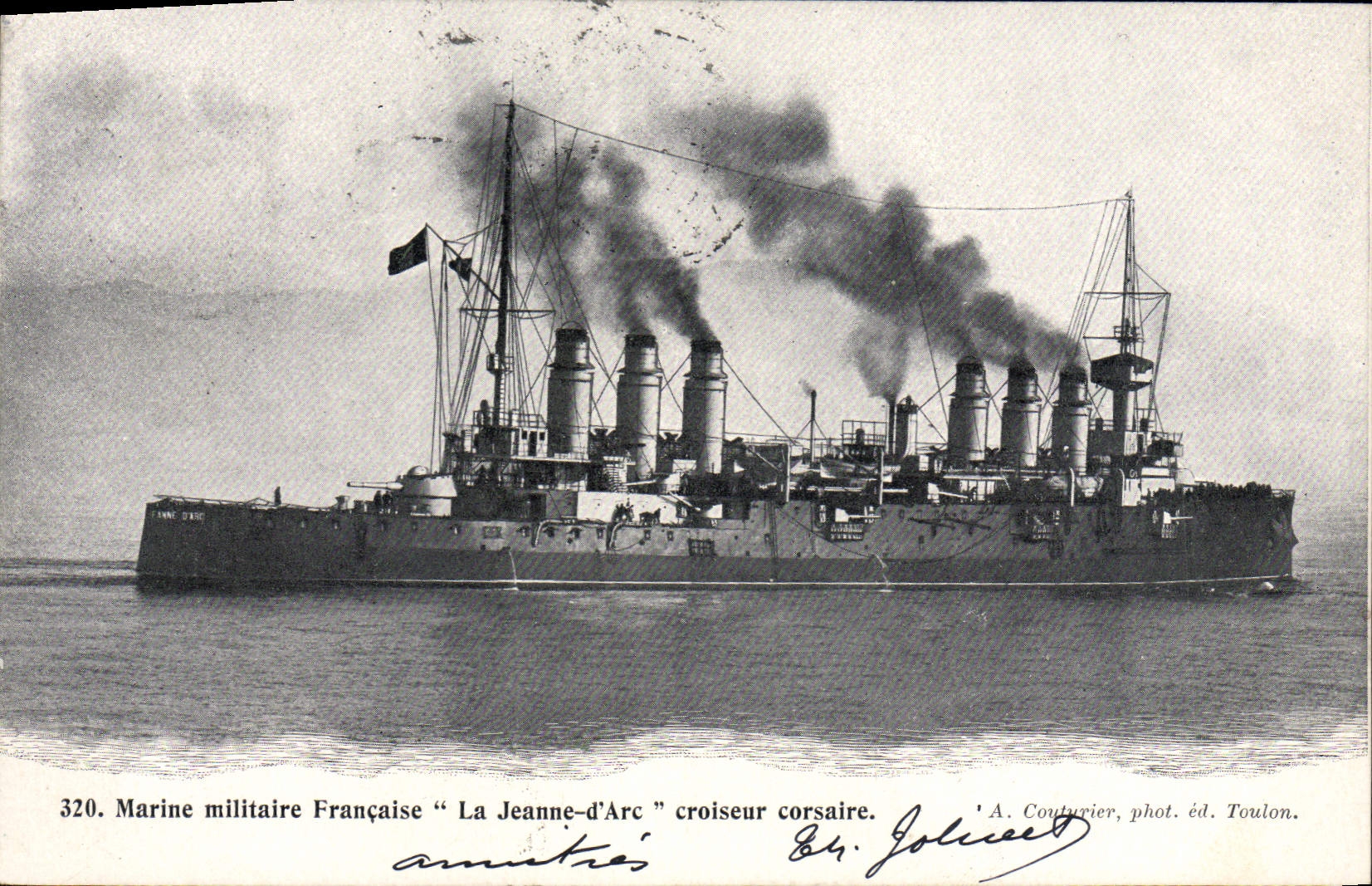 CPA Marine Militaire Francaise La Jeanne d'Arc croiseur corsaire Bateau Daguin Toulon 