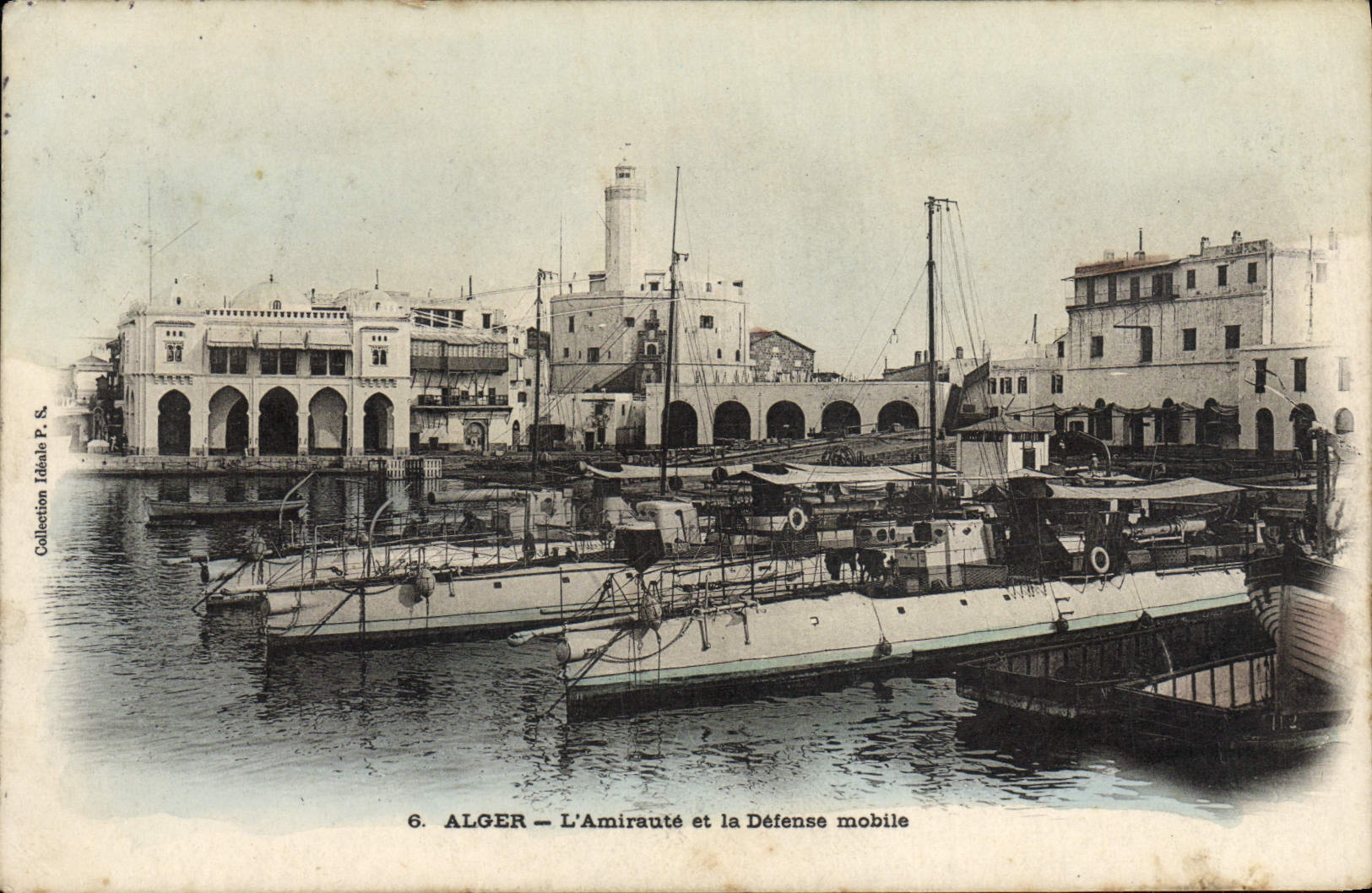 CPA Alger L'Amiraute et la Defense Mobile Bateaux