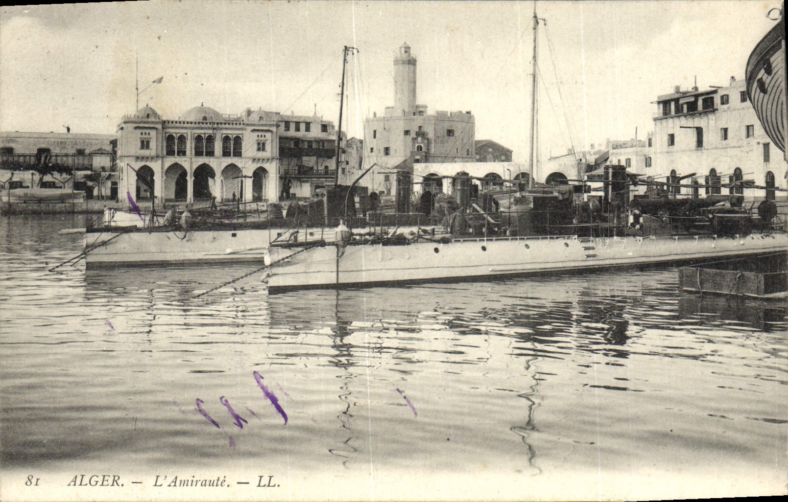 CPA Alger L'Amiraute Bateaux