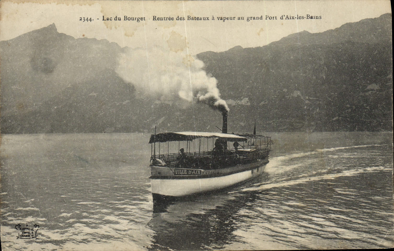 CPA Aix les Bains Lac du Bourget Rentree des Bateaux a vapeur au grand port d'Aix les Bains Bateau