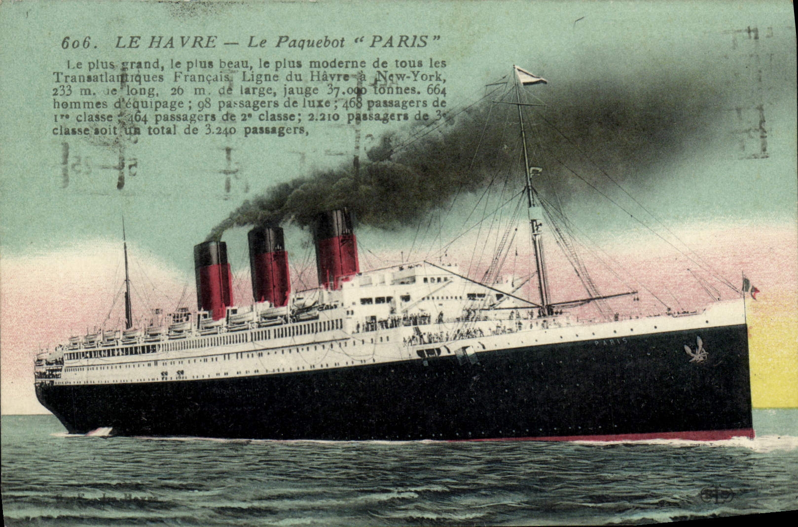 CPA Le Havre Le Paquebot Paris Bateau