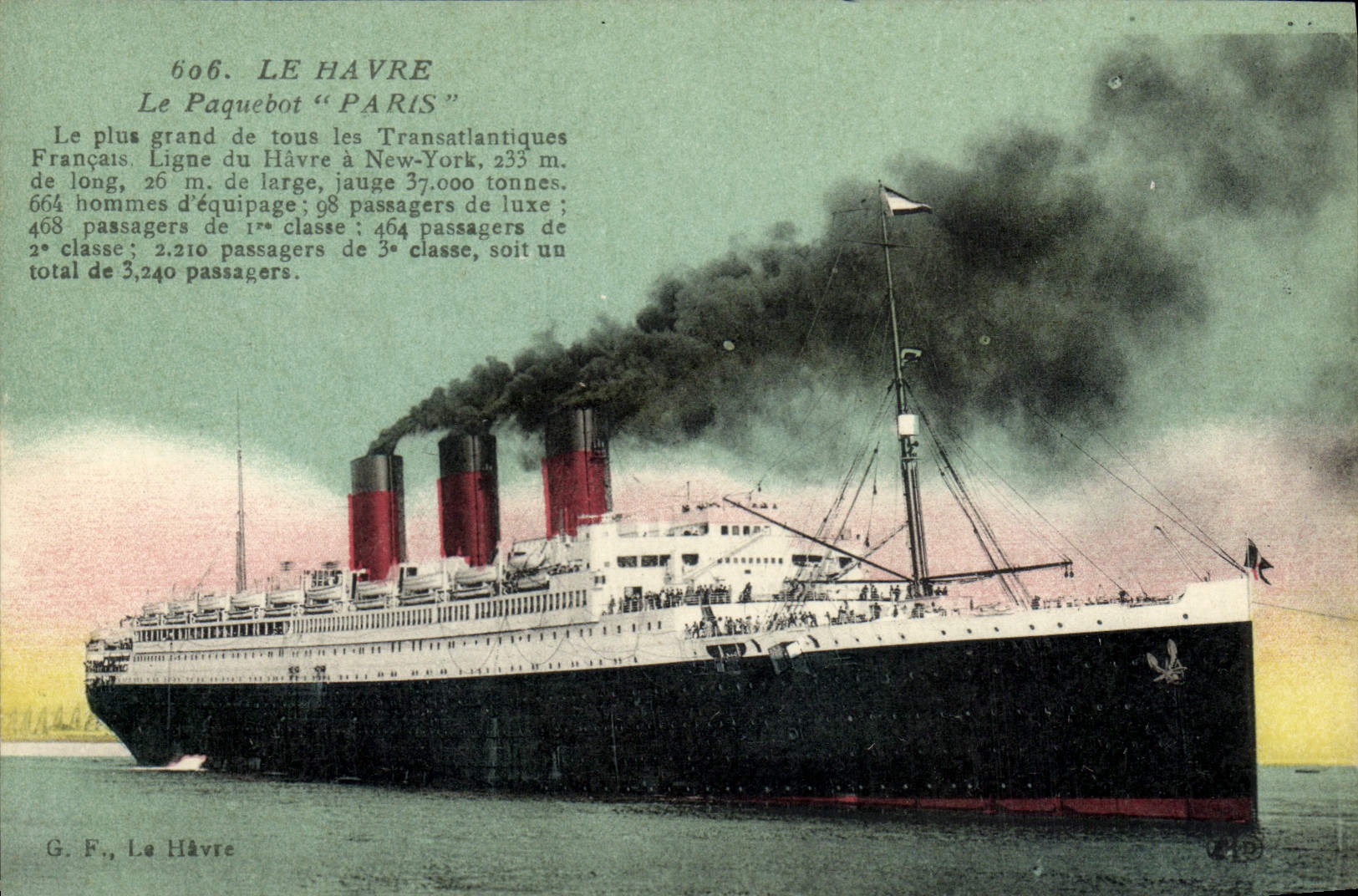 CPA Le Havre Le Paquebot Paris Bateau