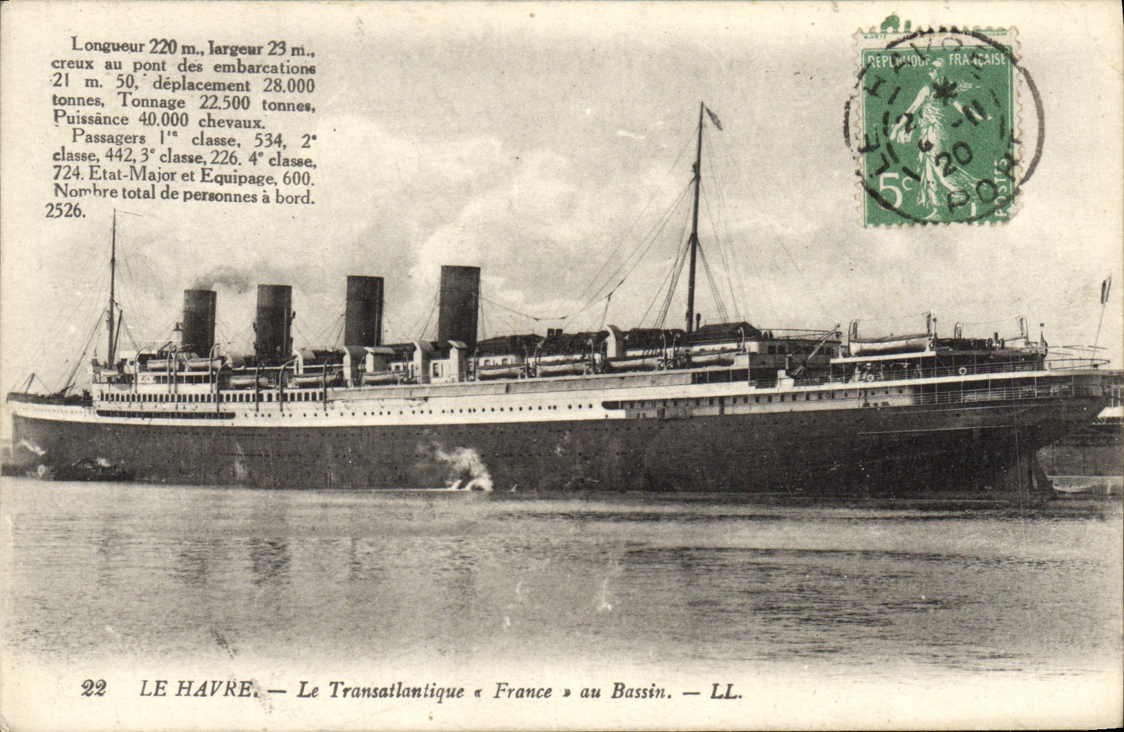 CPA Le Havre Le Transatlantique au bassin 2558