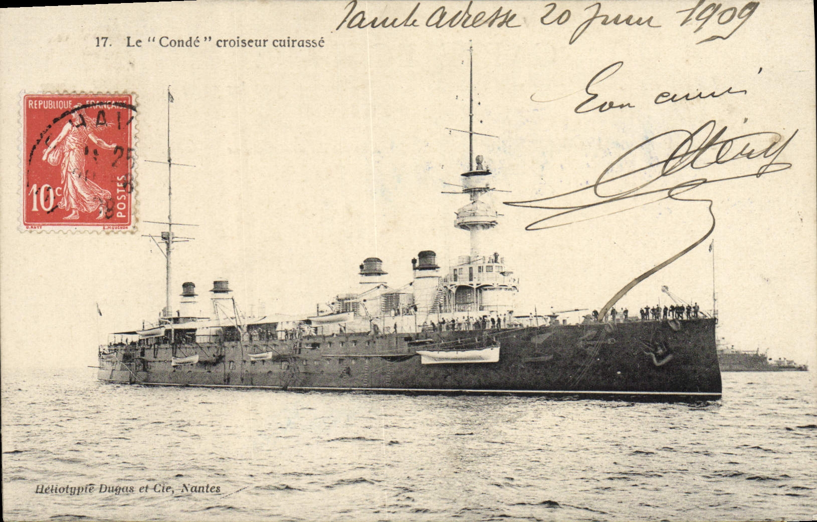 CPA Le Conde Croiseur Cuirasse Bateau