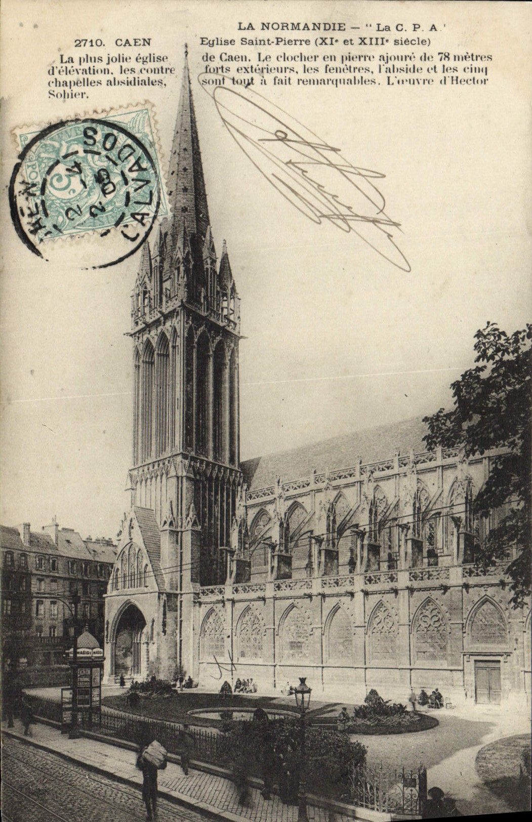 CPA Caen Eglise Saint Pierre