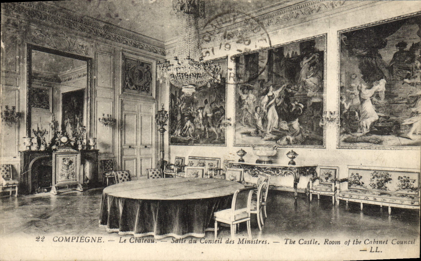 CPA Compiegne Le Chateau Salle du conseil des ministres