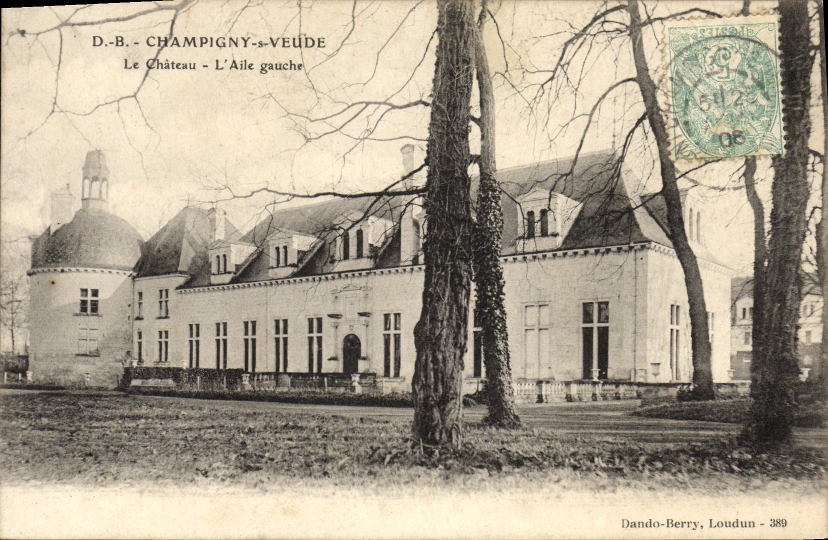 VINTAGE POSTCARD Champigny On Veude the Castle the Left wing