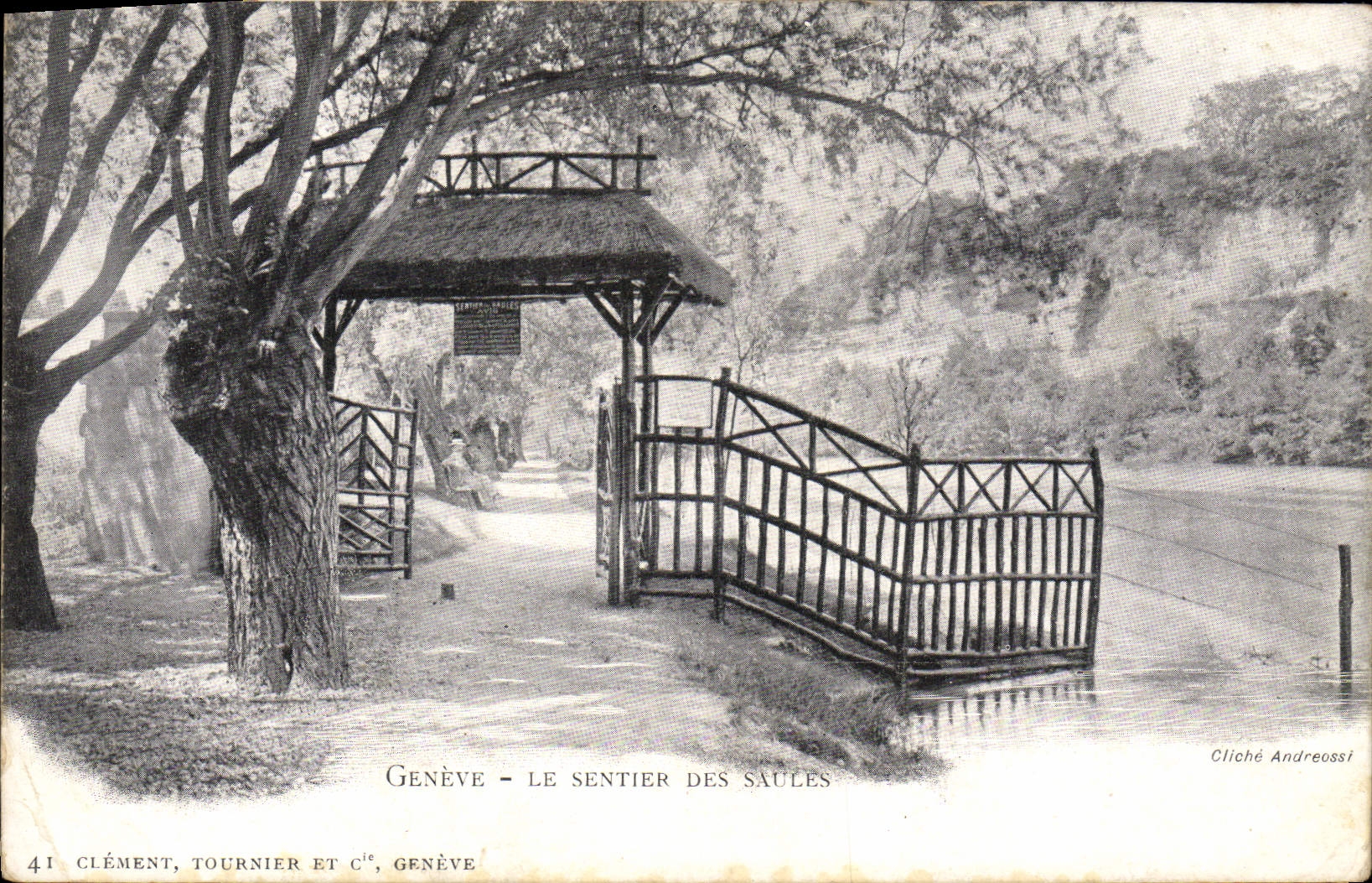 VINTAGE POSTCARD Geneva the path Of the Willows