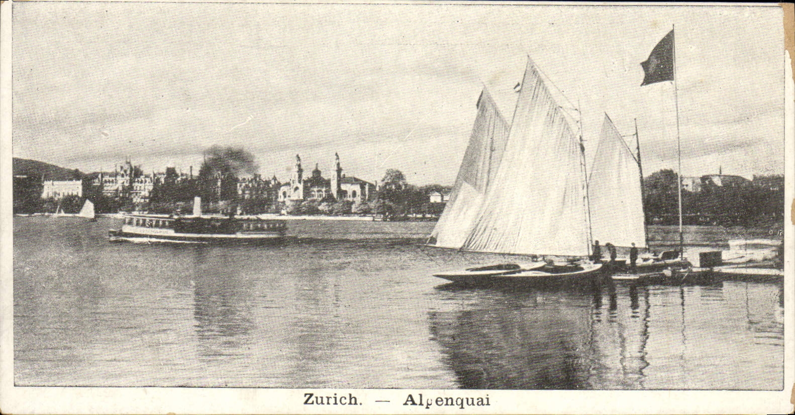 CPA Zurich Alpenquai Bateaux