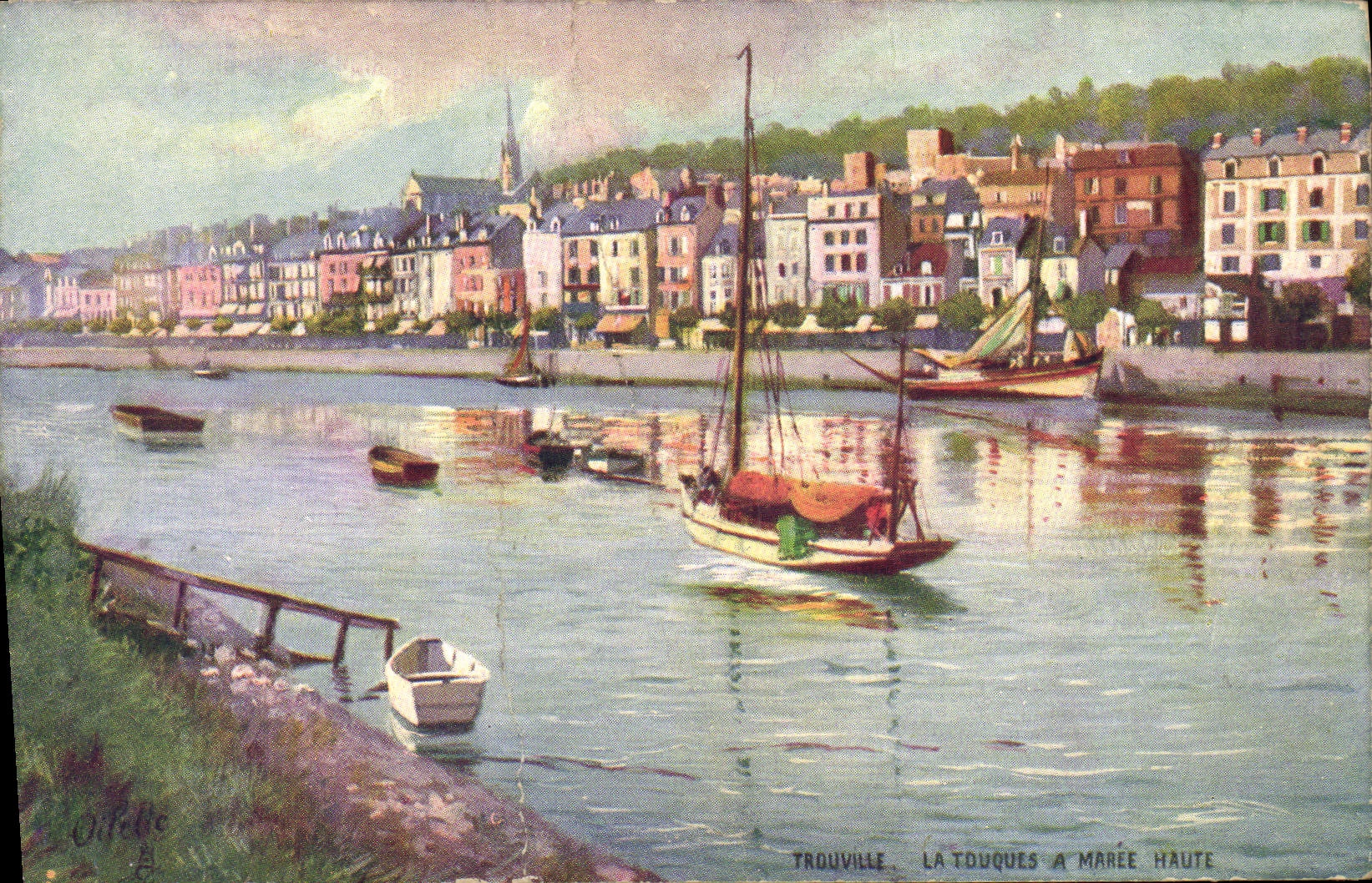 CPA Trouville La Touques a Marte Haute Bateau