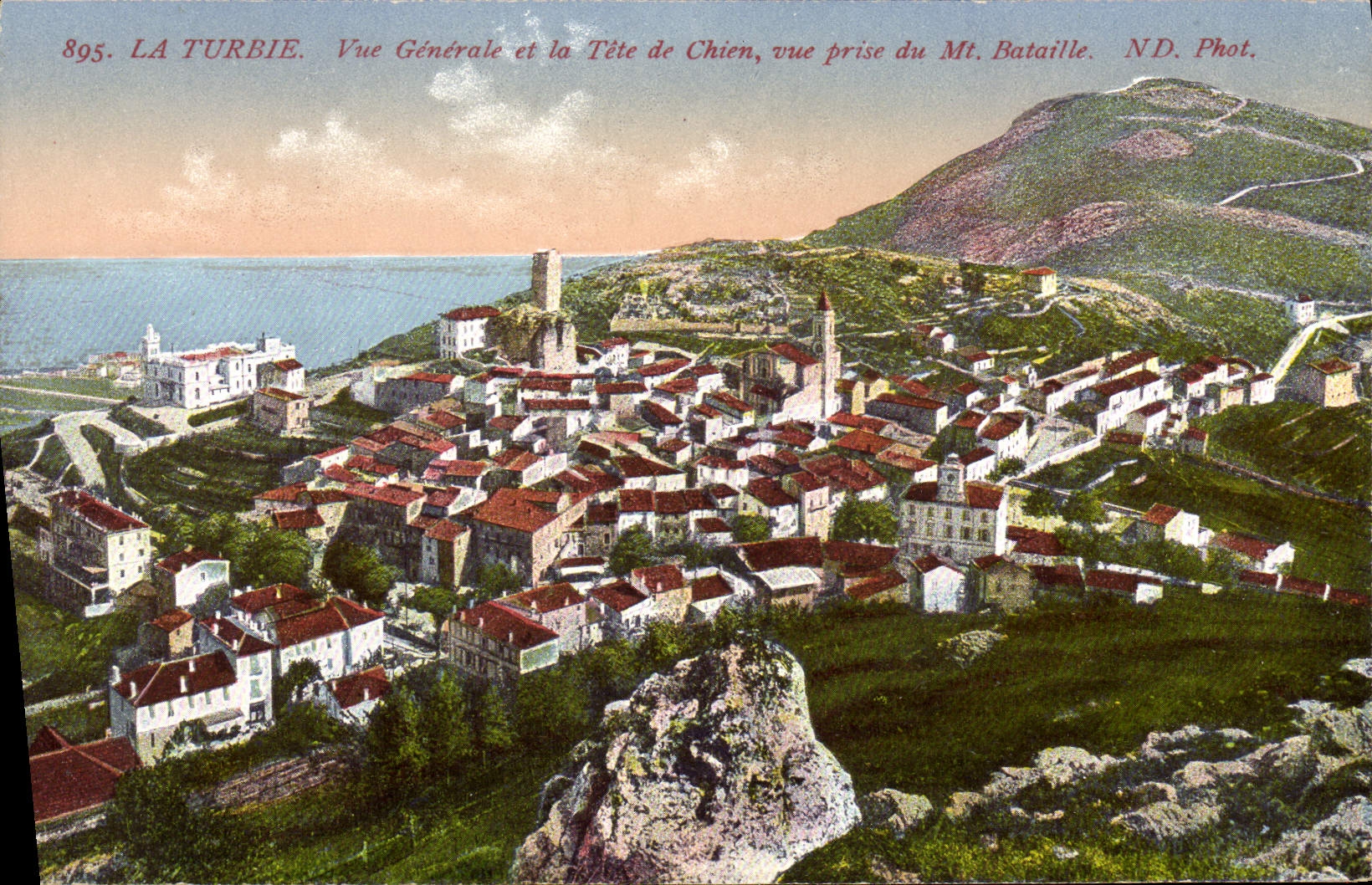 CPA La Turbie Vue Generale et la Tete de Chien Vue Prise du Mt Bataille