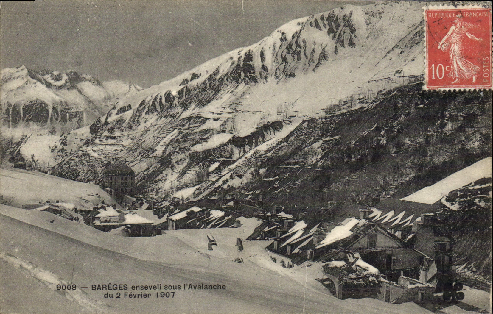 CPA Bareges enseveli Sous l'Avalanche 2 fevrier 1907