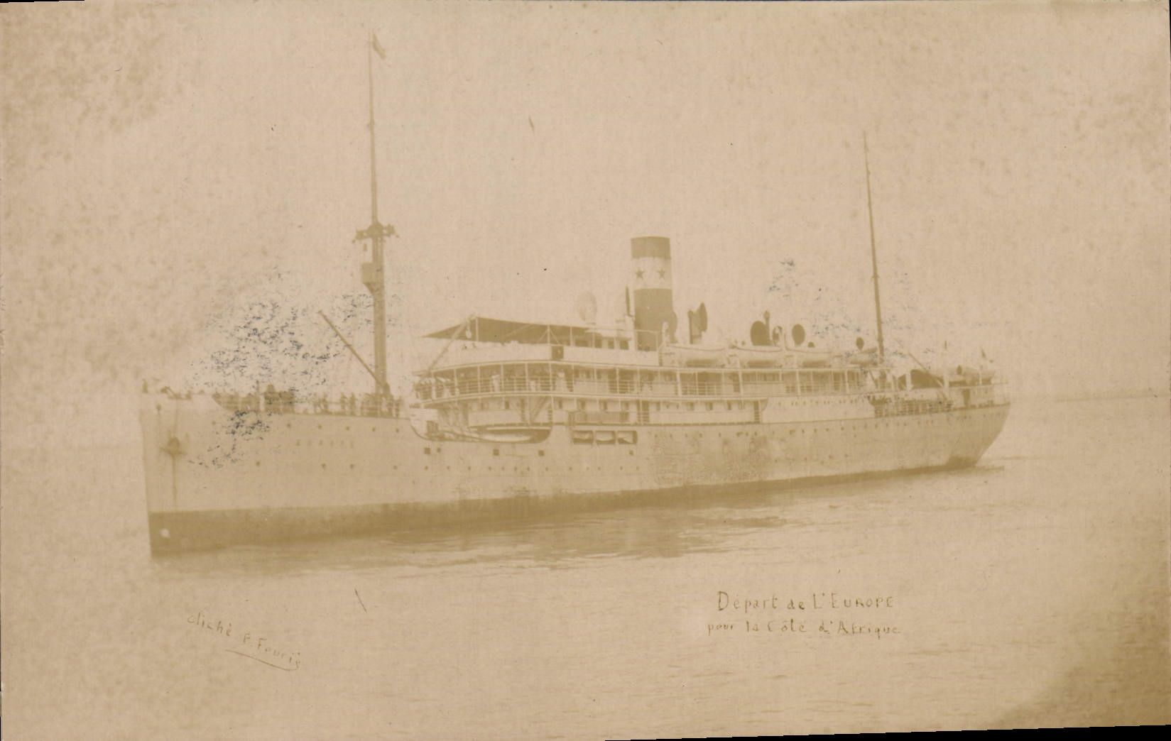 CPA Depart de l'Europe par la Cote d'Afrique 