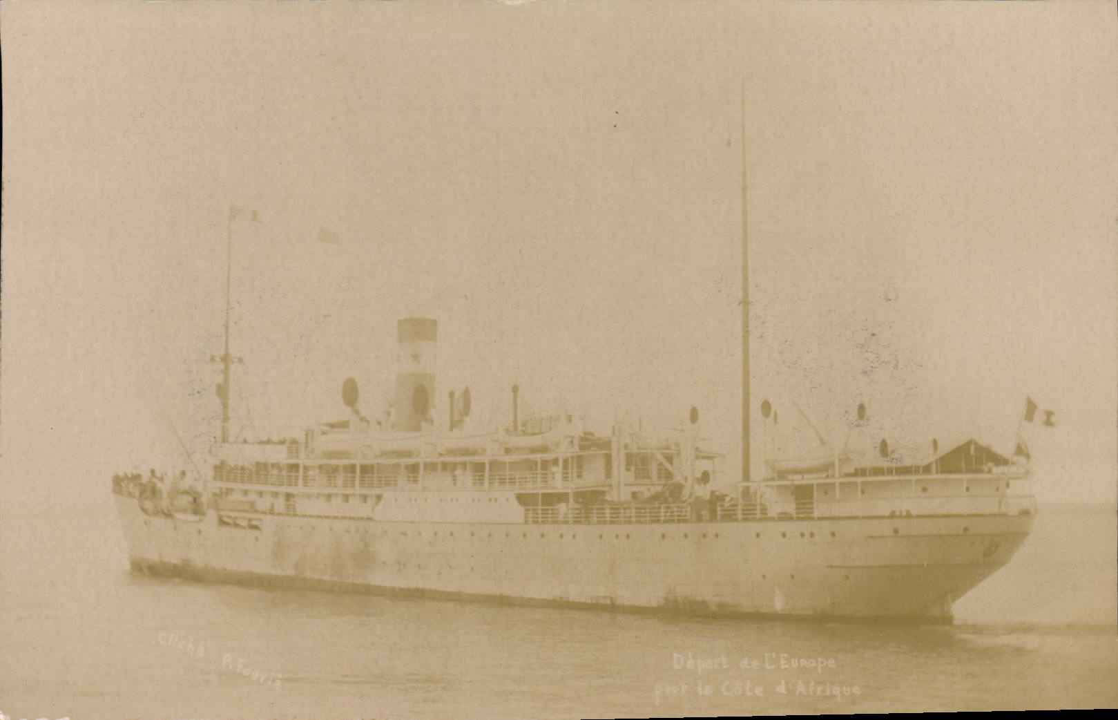 CPA Depart de l'Europe par la Cote d'Afrique 