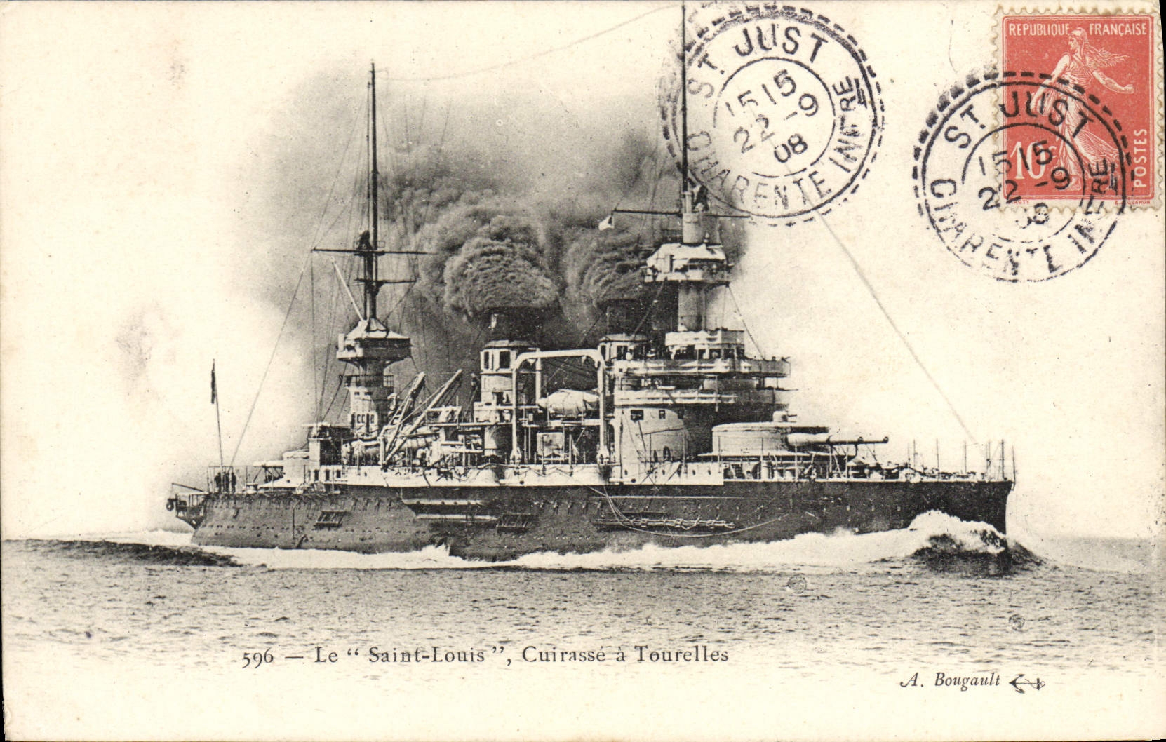 CPA Le Saint louis Cuirasse a tourelles Bateau 