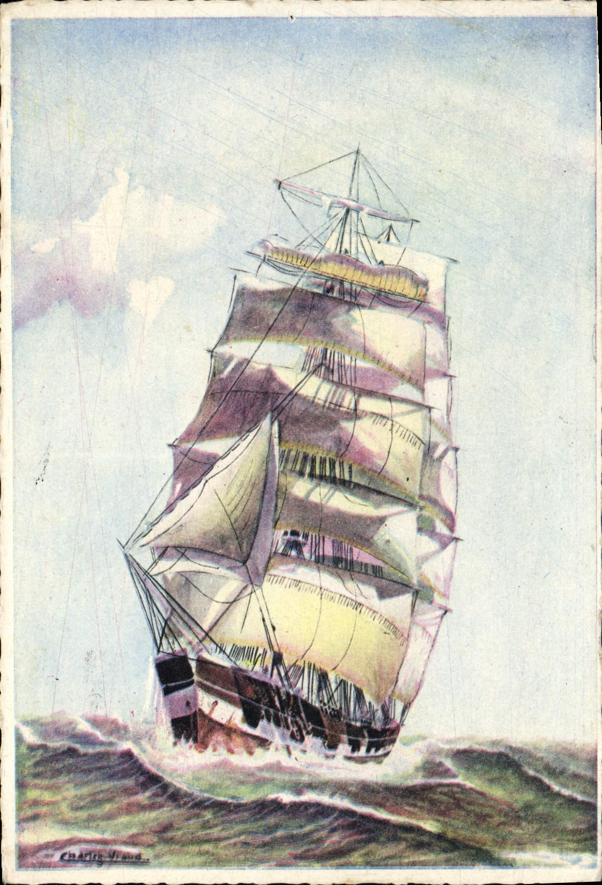 CPA La Marine a Voiles Bateau