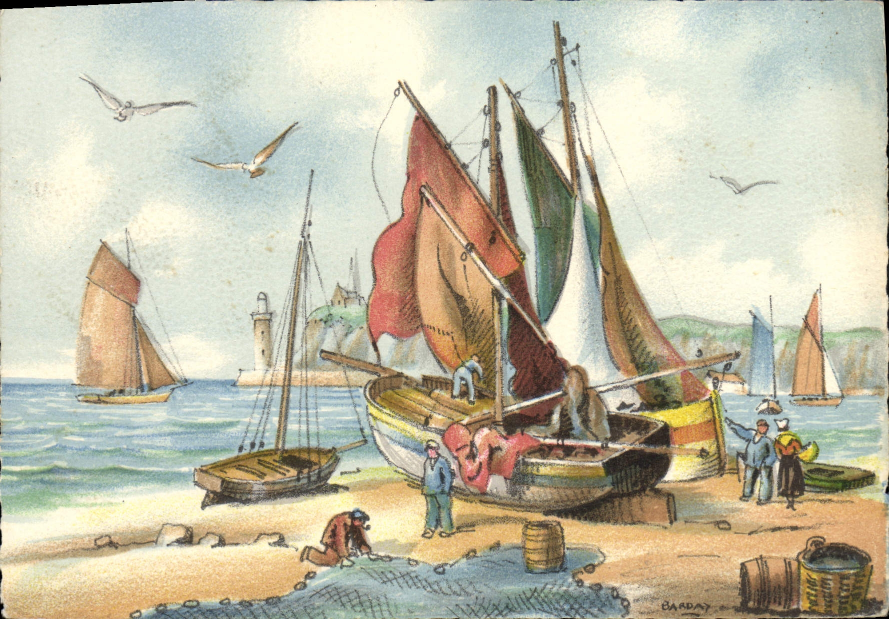 CPA Bateaux de peche 