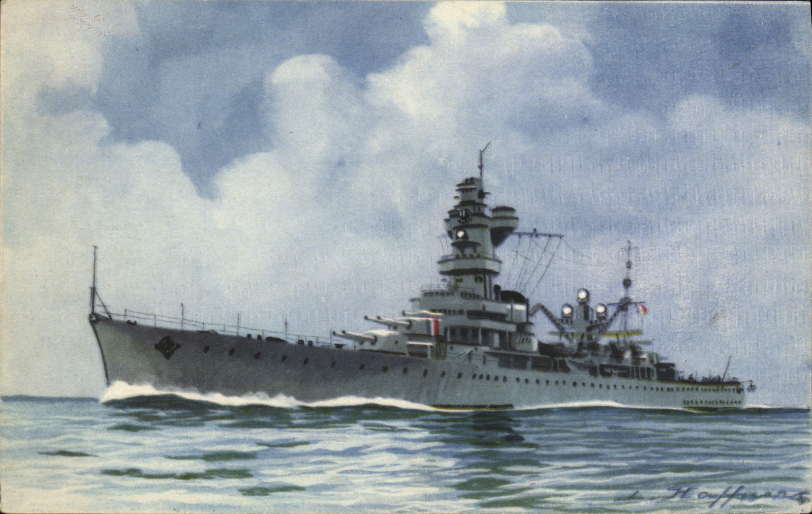 CPA Croiseur de 1ere Classe Algerie Bateau Haffner 