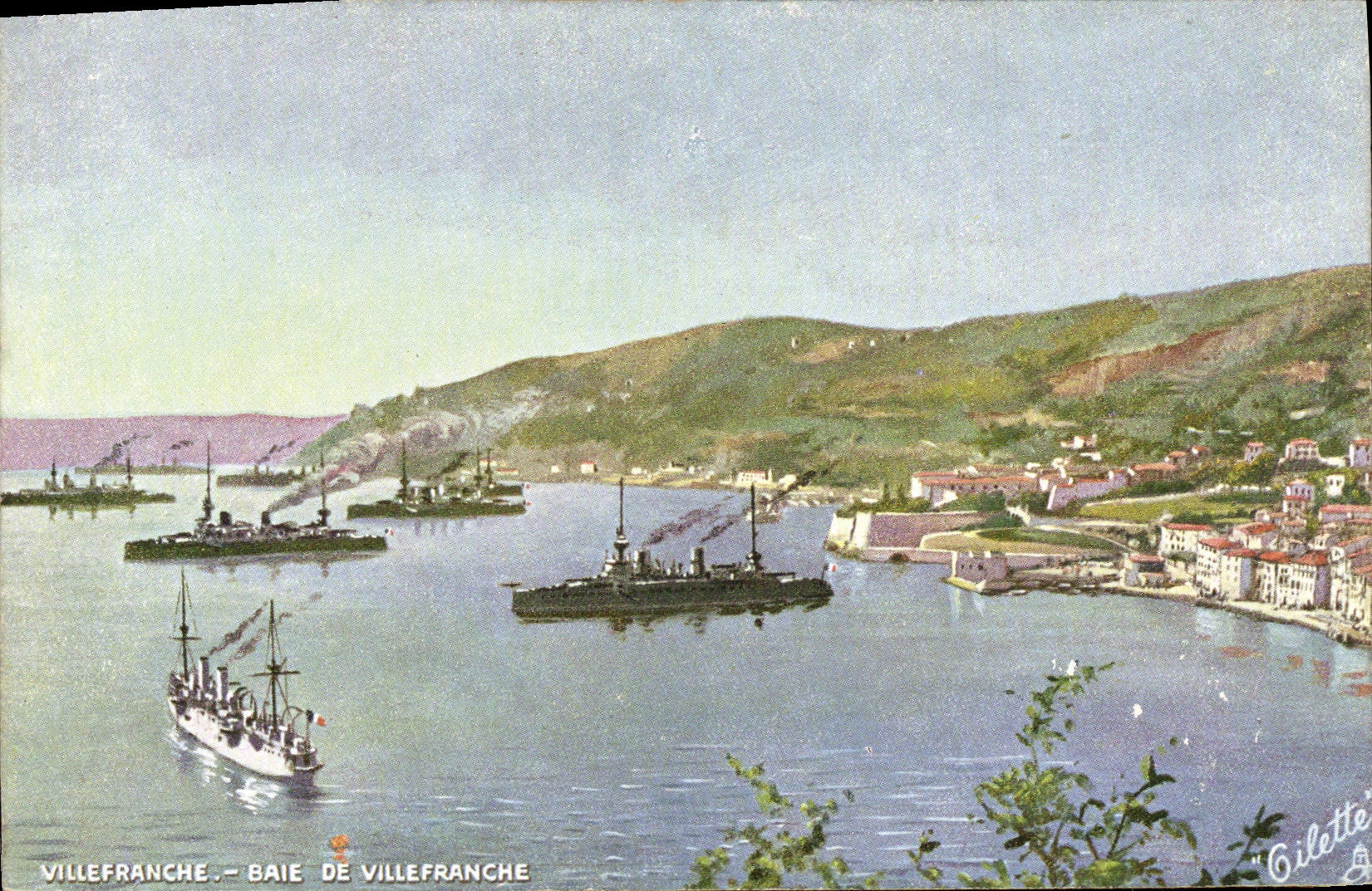 CPA Villeranche Baie De Villefranche Bateaux