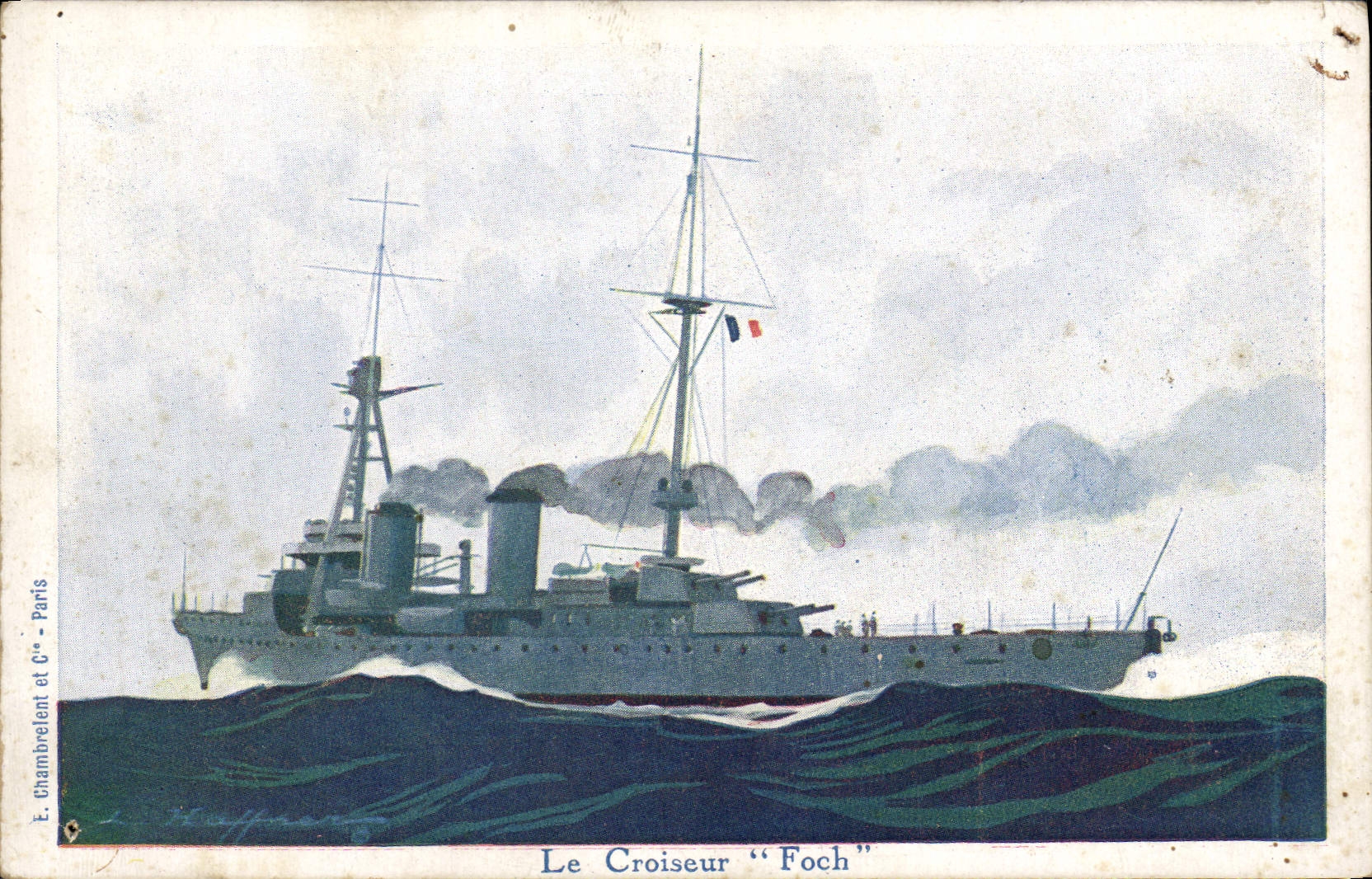 CPA La Croiseur Foch Bateau 