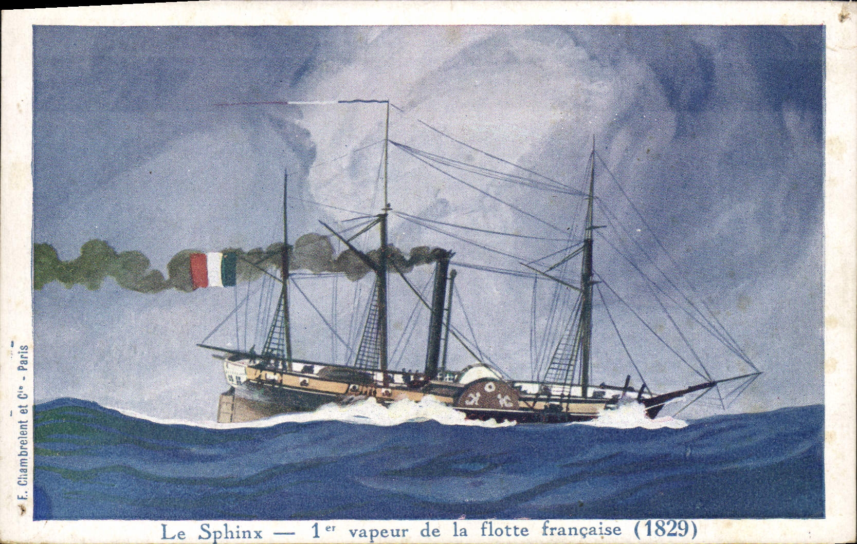 CPA Le Sphinx 1er Vapeur de la Flotte francaise 1829