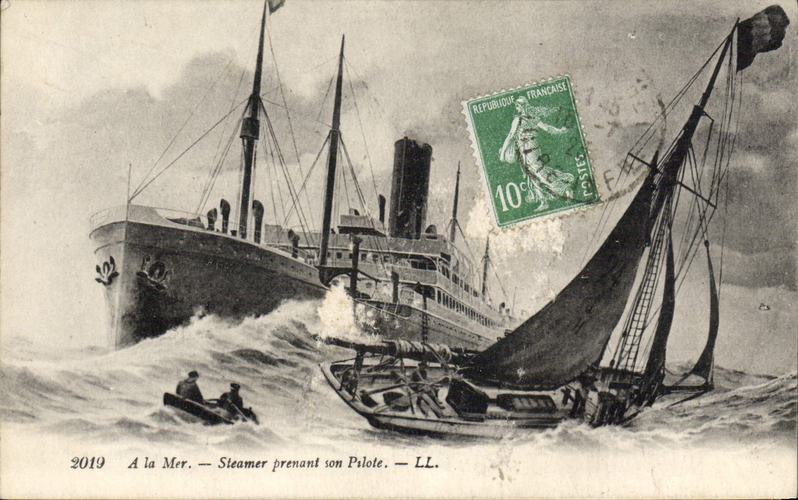 CPA Steamer Prenant Son Pilote