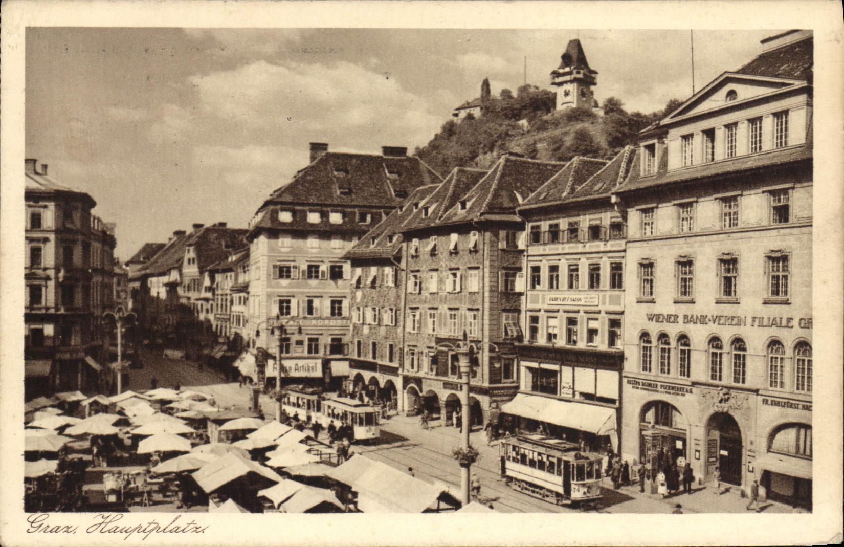 CPA Graz Hauptplatz Tramway
