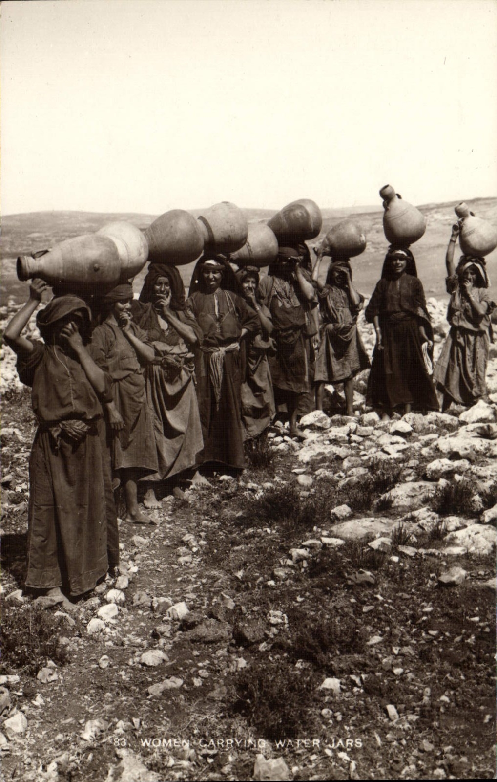 CPA Women Carry Water Jars Folklore