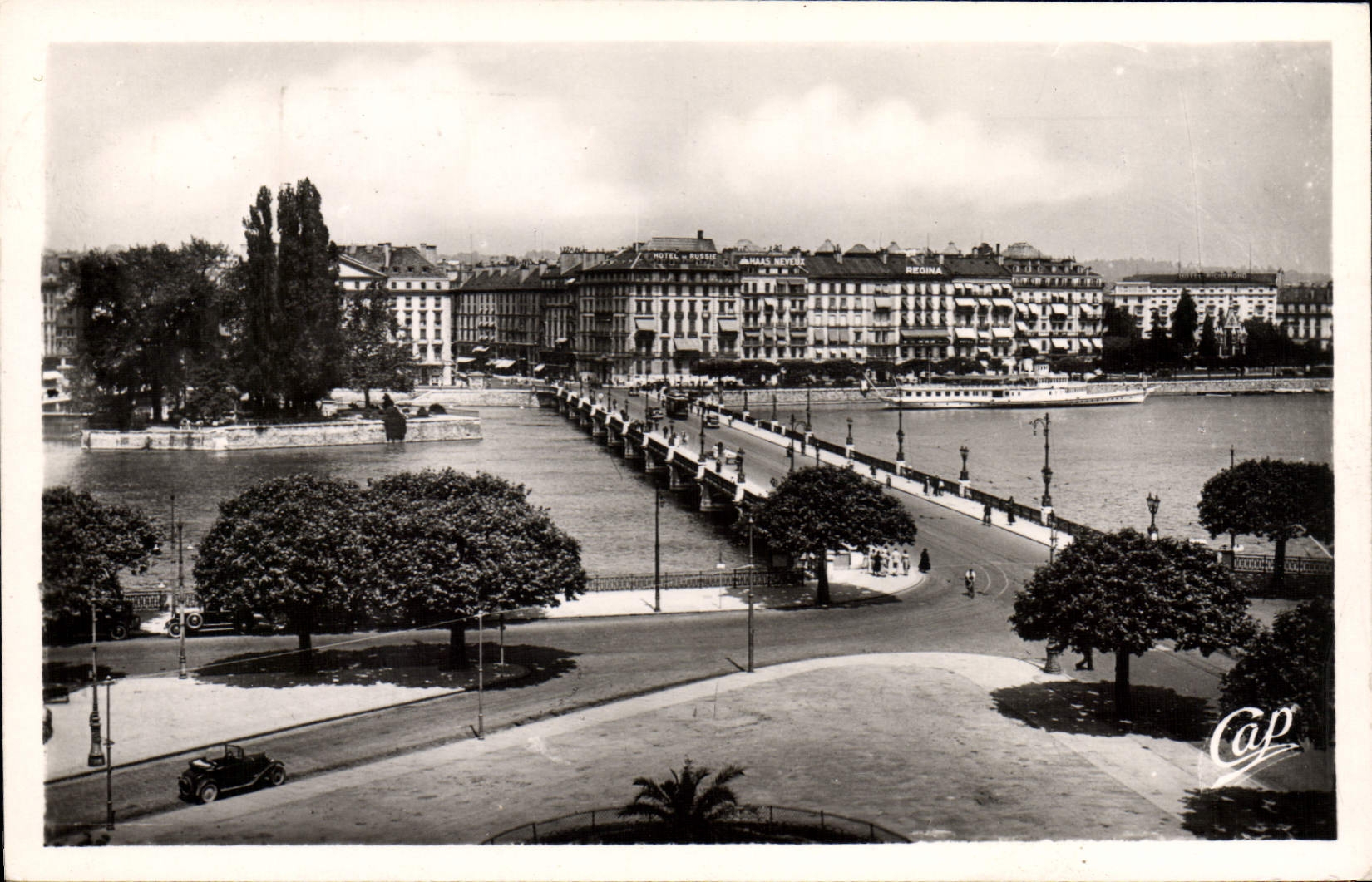MODERN CARD Geneva the Bridge Of Mont Blanc And the Jura