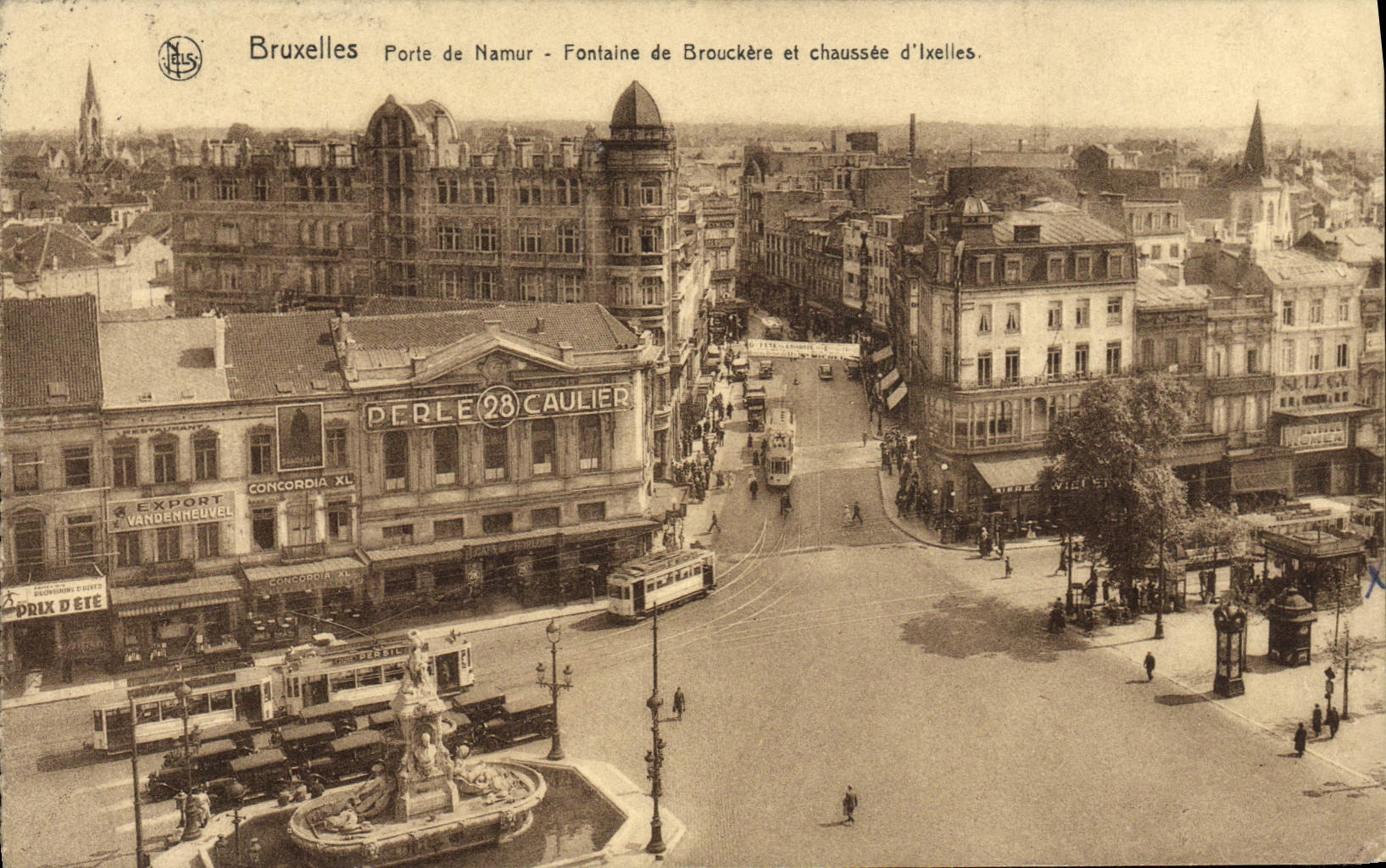 CPA Bruxelles Porte De Namur Fontaine De Brouckere Et Chaussee D'Ixelles