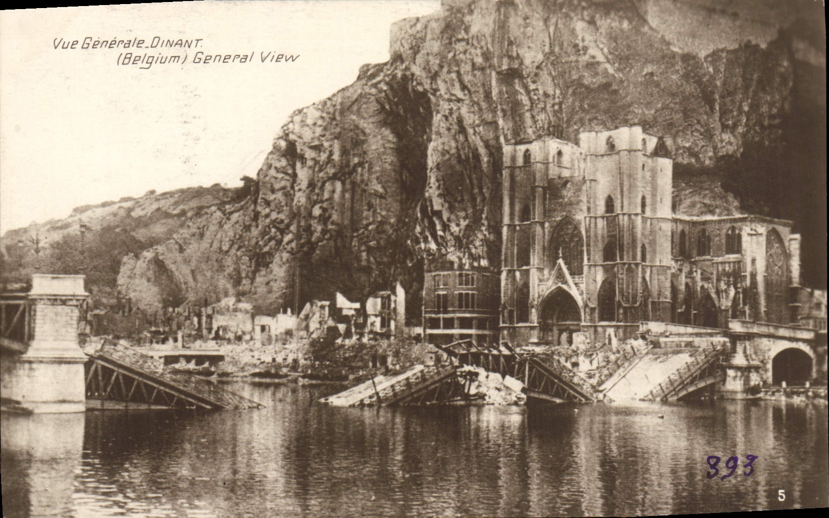 CPA Vue Generale Dinant Pont Militaria 
