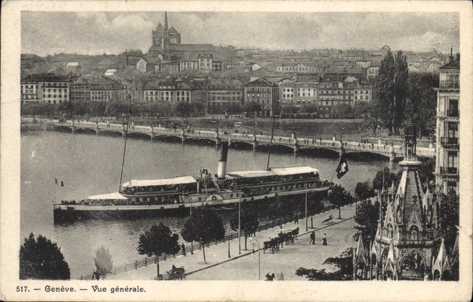 CPA Geneve Vue Generale Bateau