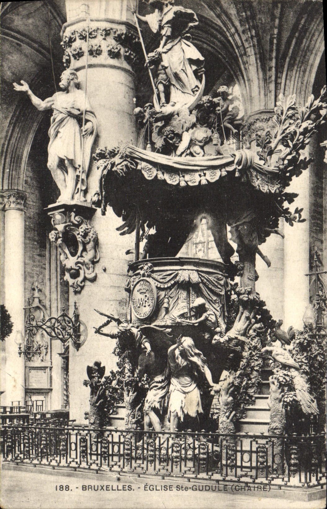 CPA Bruxelles Eglise Ste Gudule Chaire