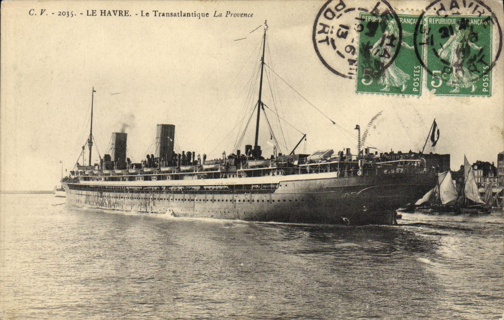 CPA Le Havre Le Transatlantique La Provence Bateau
