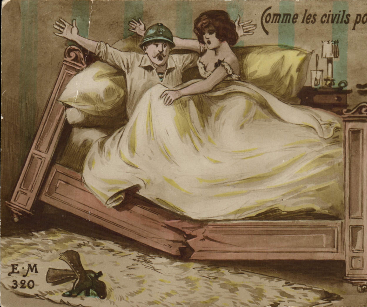 VINTAGE POSTCARD Like the Civilians provided that it holds Soldat Militaria Chat