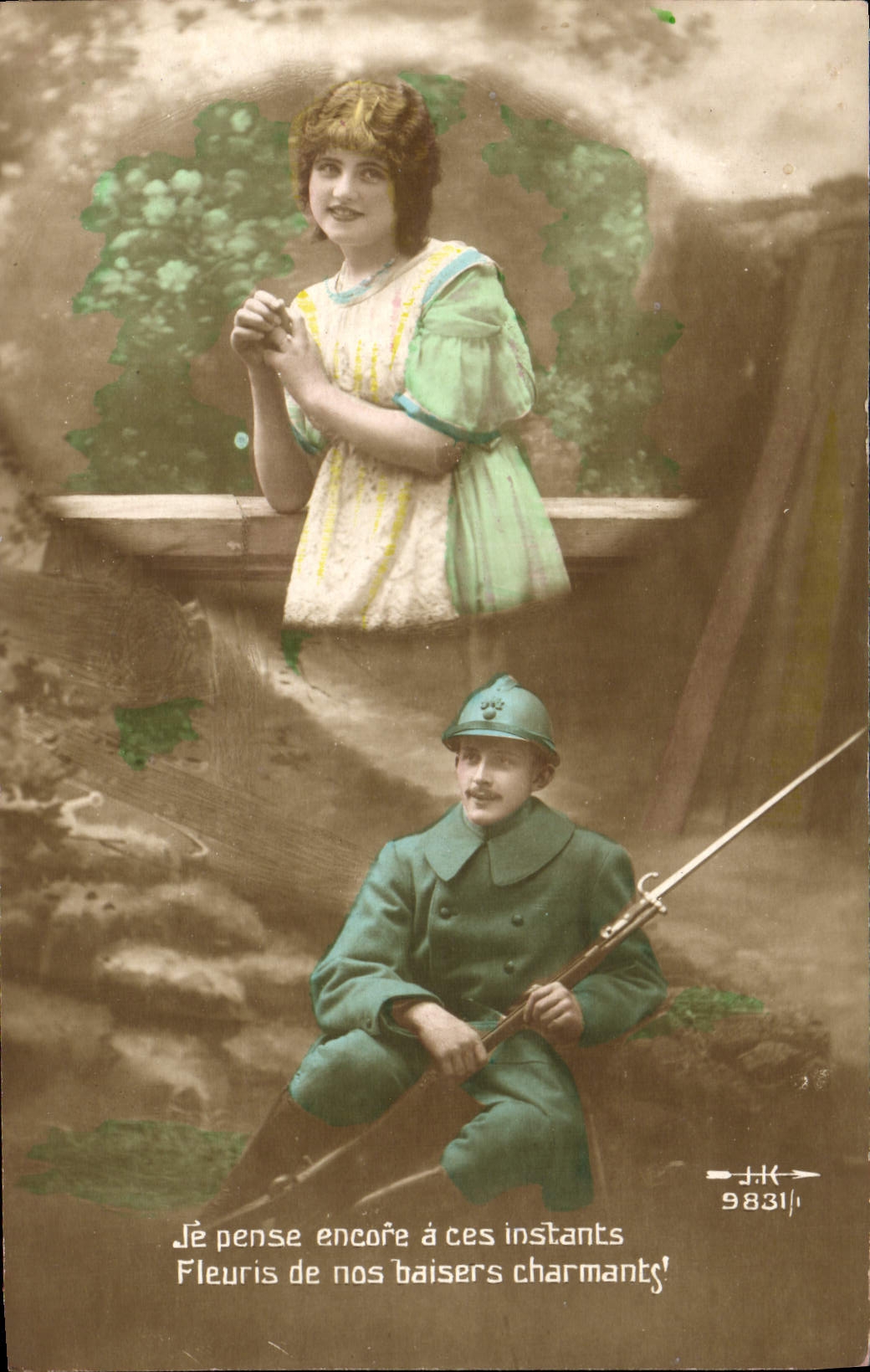 VINTAGE POSTCARD I Still Think has These Moments Militaria Femme