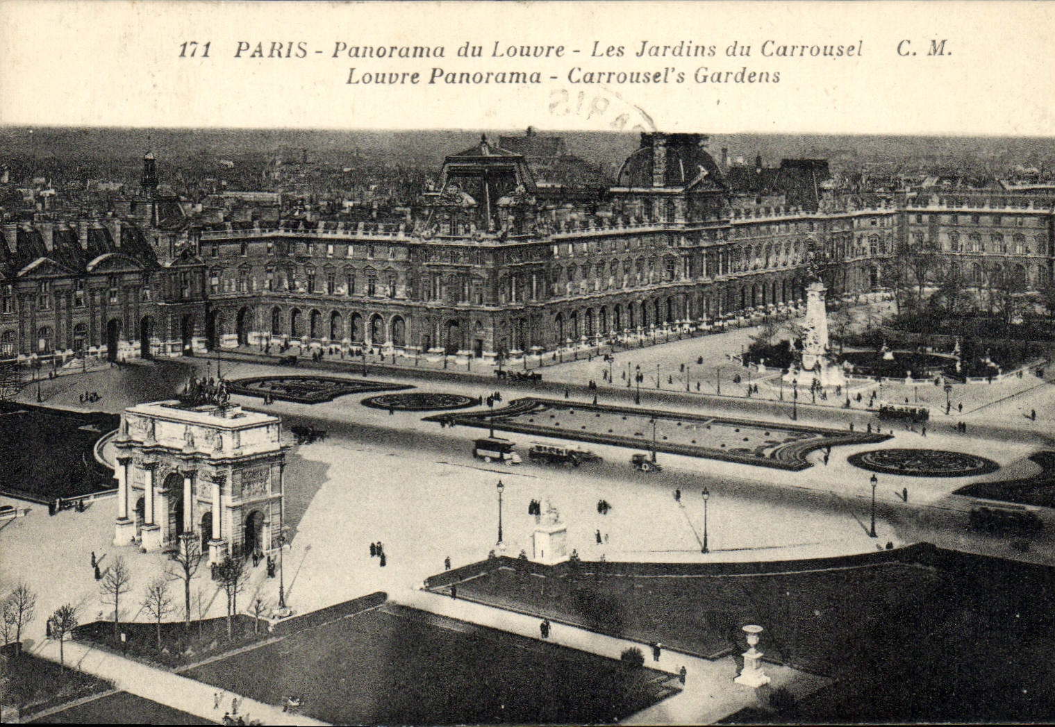 CPA Paris Panorama Du louvre Les Jardins Du Carrousel
