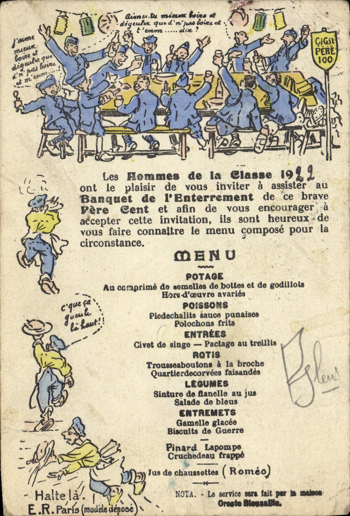 CPA Les hommes de la calsse 1922 Militaria