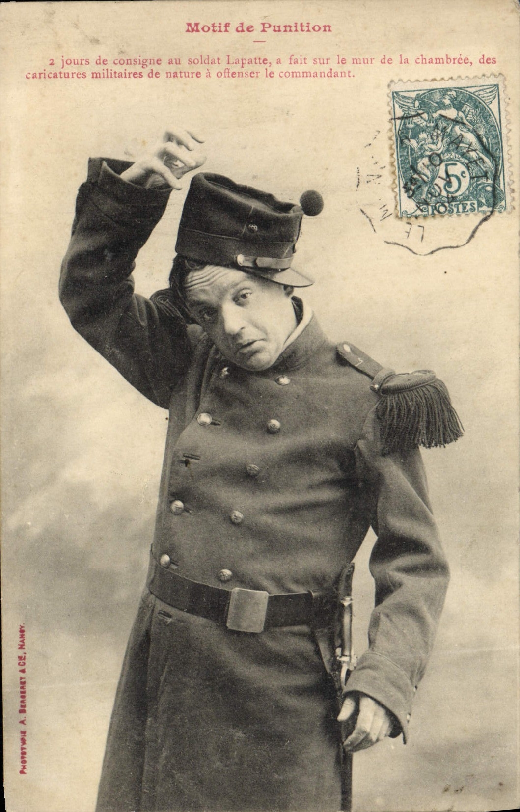 CPA Motif De Punition Militaria 