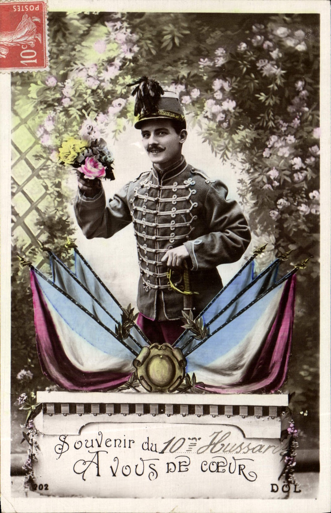 CPA Souvenir Du 10eme Hussard A Vous De Coeur Militaria