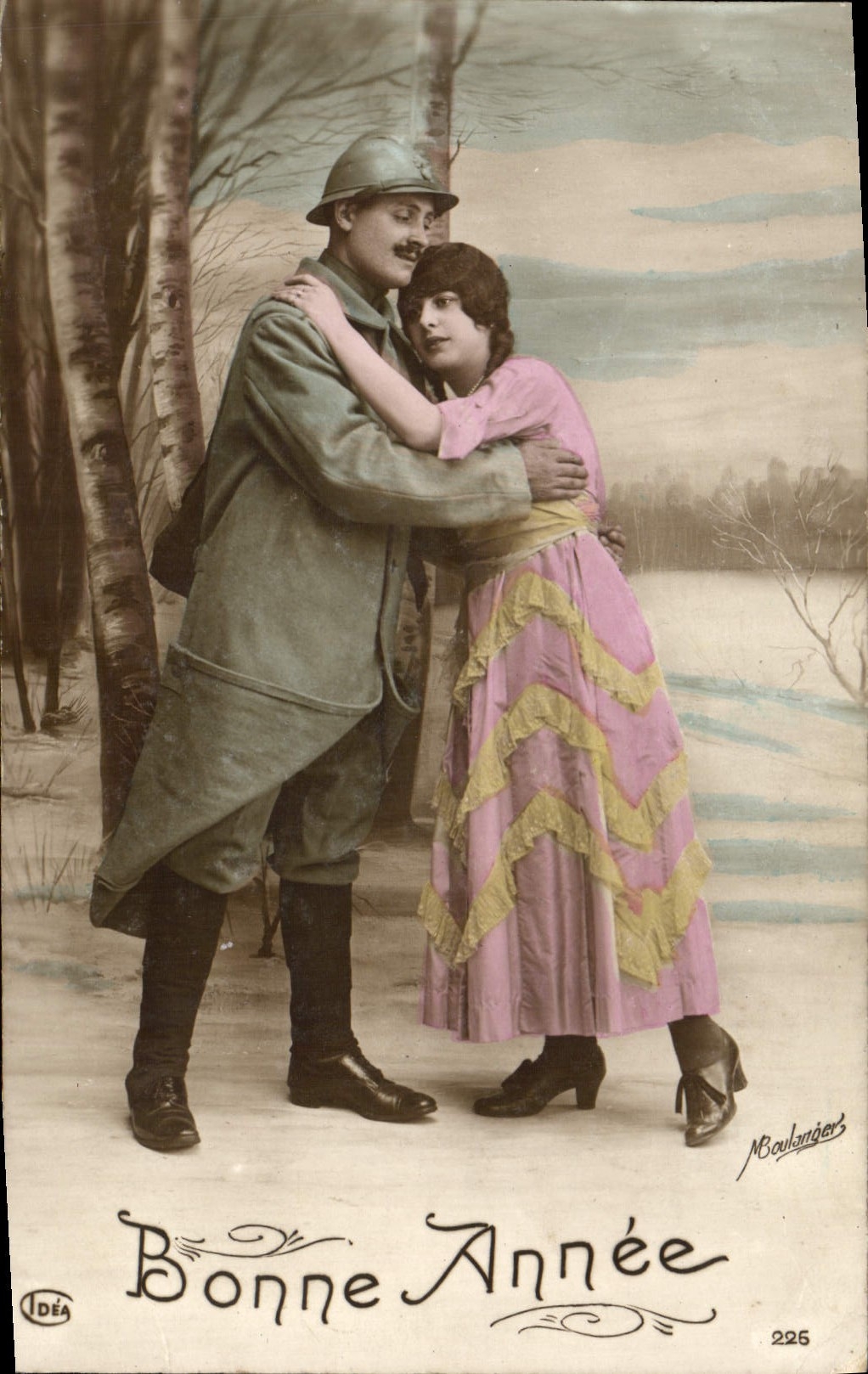 CPA Fantaisie Homme Soldat Militaria Bonne Annee