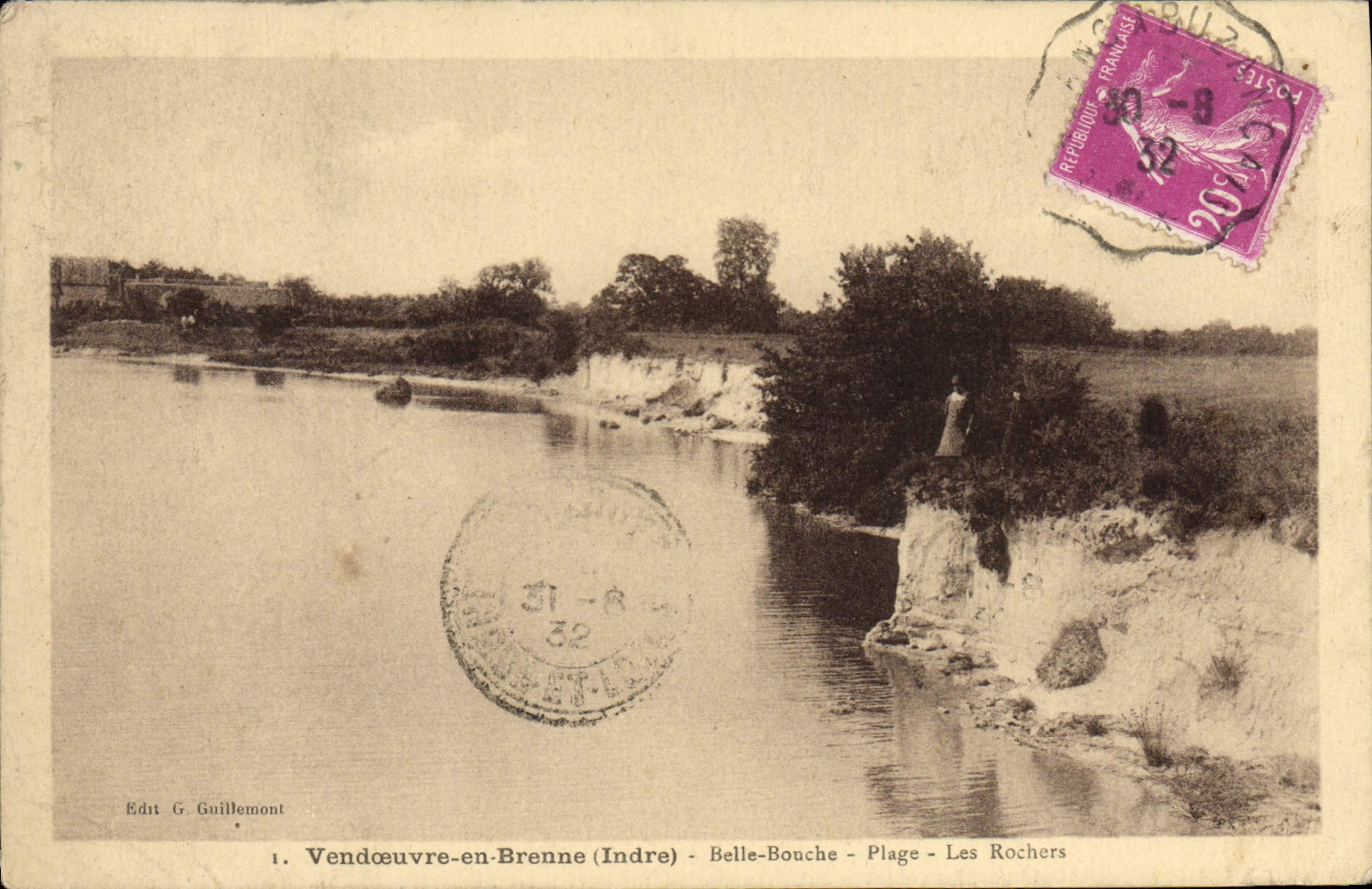 CPA Vendoeuvre En Brenne Belle Bonche Plage Les Rochers