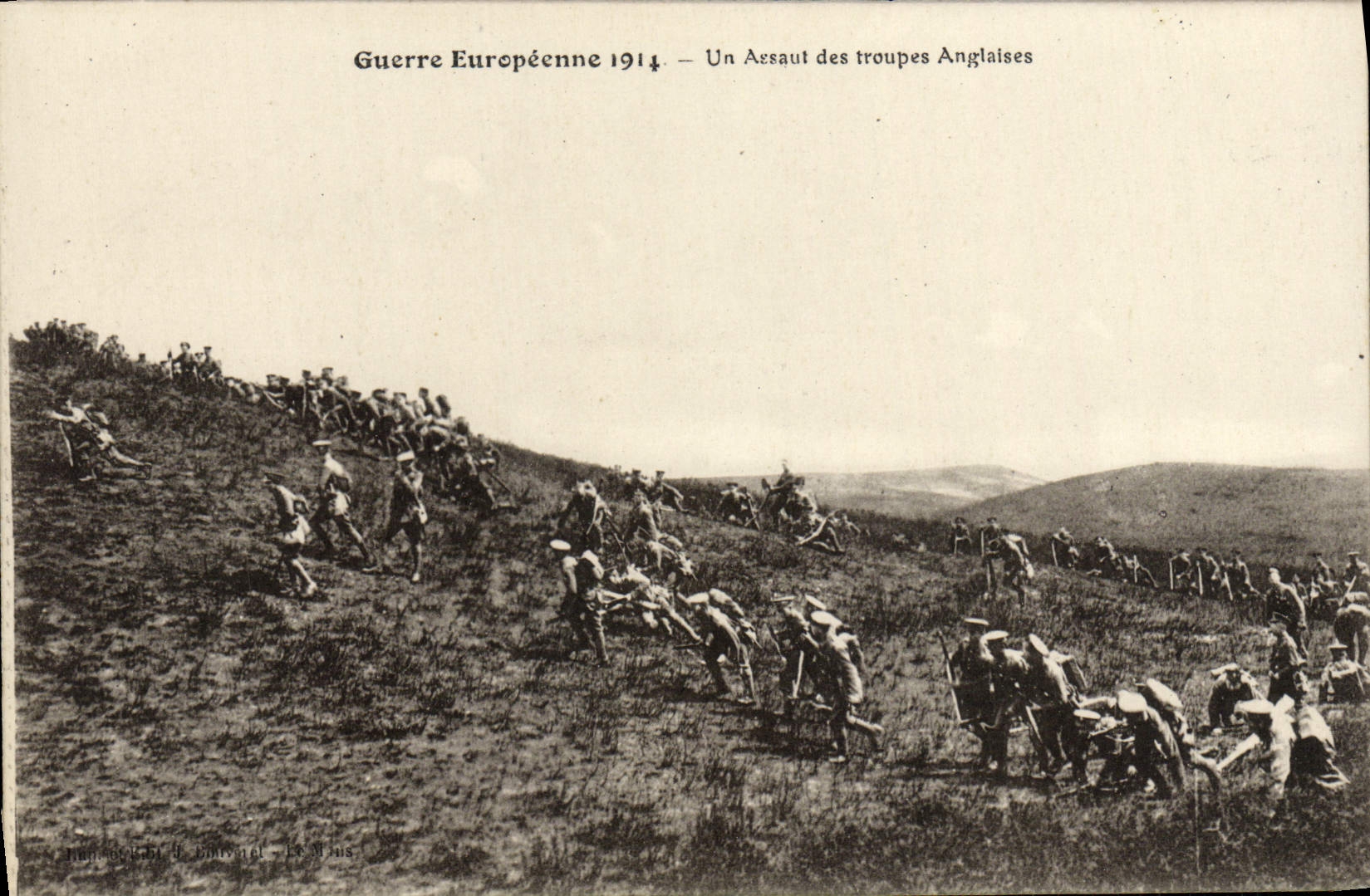 CPA Guerre Europeenne 1914 Un Assaut des Troupes Anglaises