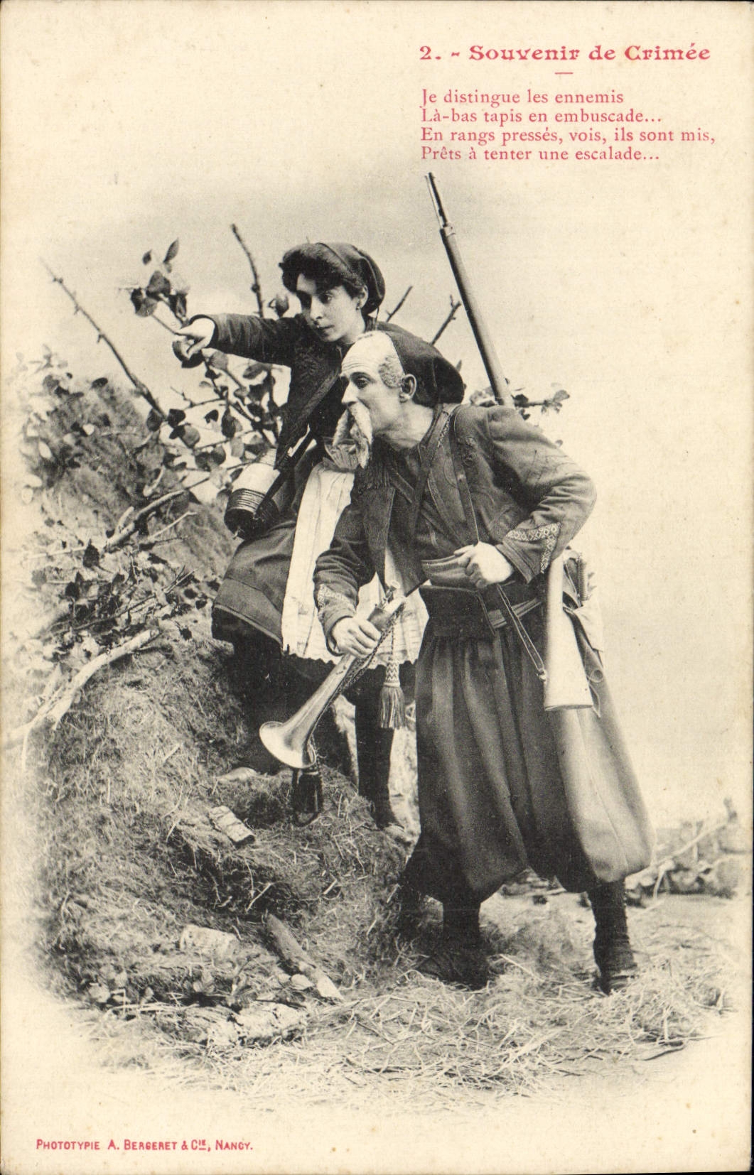 CPA Souvenir de Crimee Soldat Militaria 