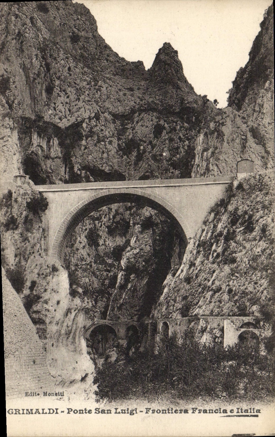 CPA Grimaldi Ponte San Luigi Frontiera Francia e Italia