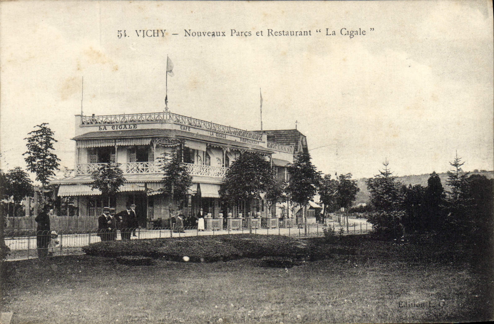 VINTAGE POSTCARD Vichy New Parks and Restoring the Cicada