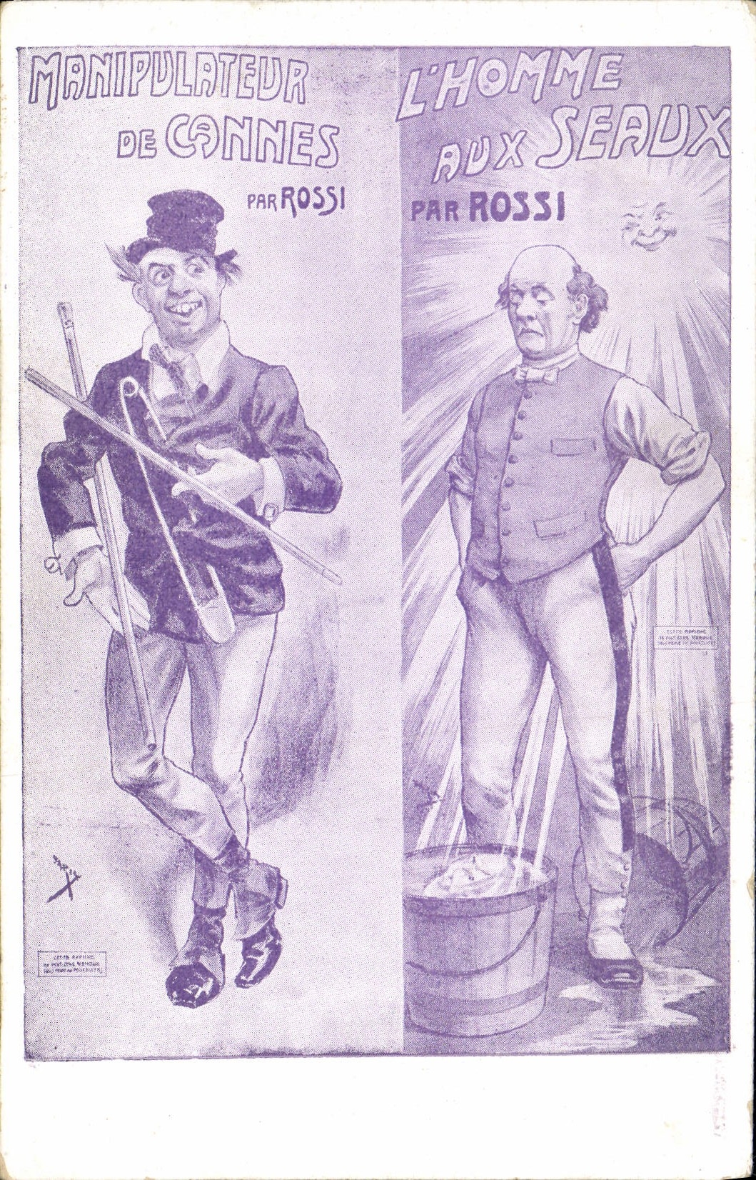 CPA Manipulateur De Cannes Par Rossi Homme aux seaux Humour