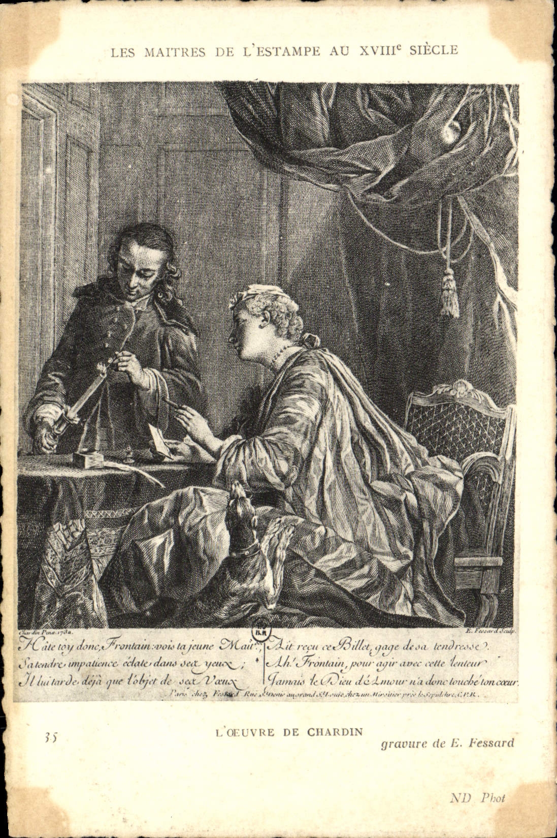 VINTAGE POSTCARD the Work Of Chardin Masters of the print