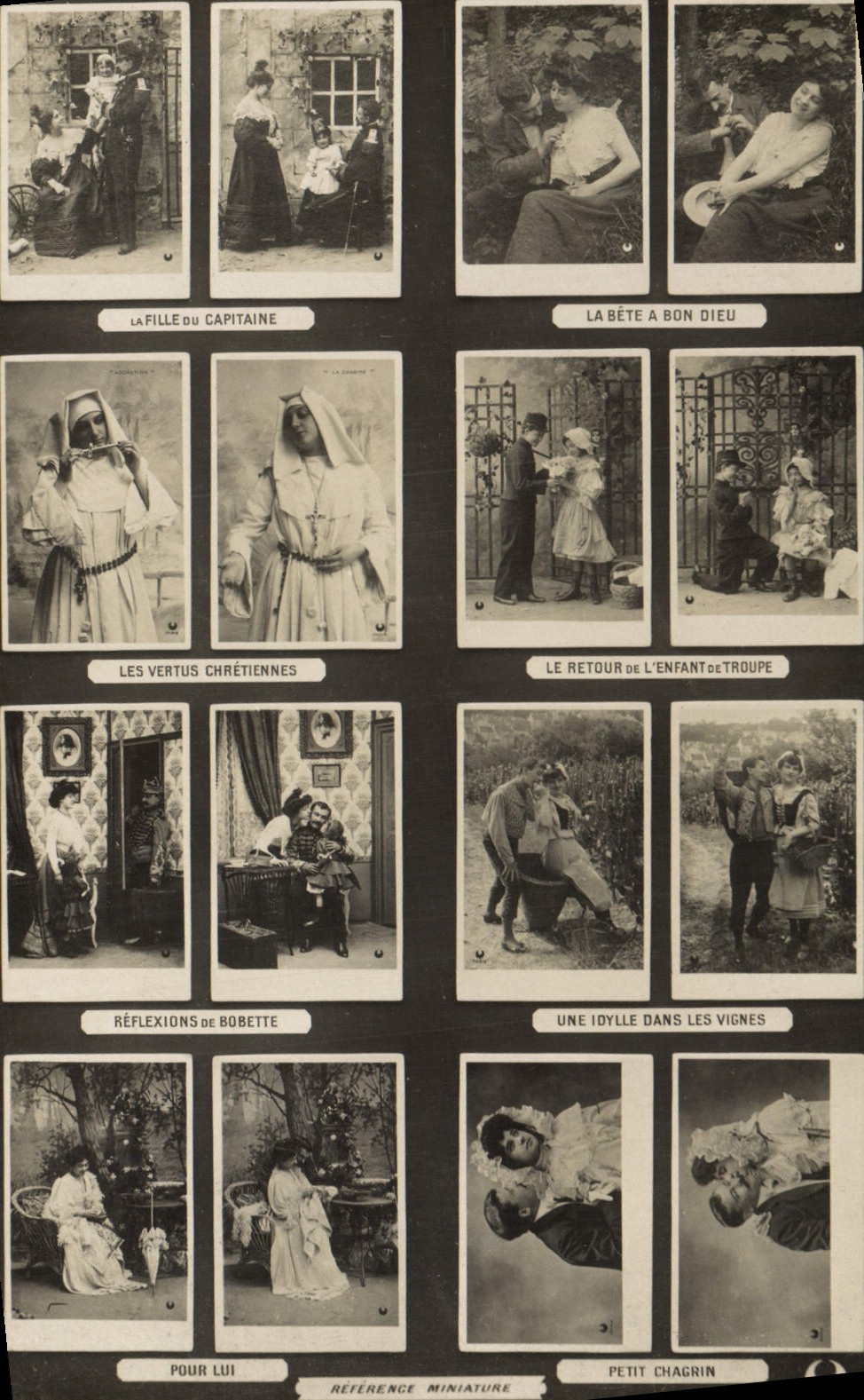 VINTAGE POSTCARD the girl of the captain the animal has Good god Christian Virtues