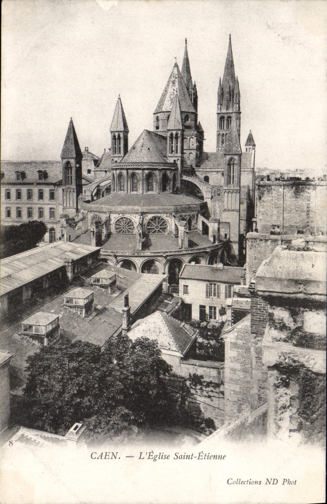 VINTAGE POSTCARD Caen the Church Holy Etienne